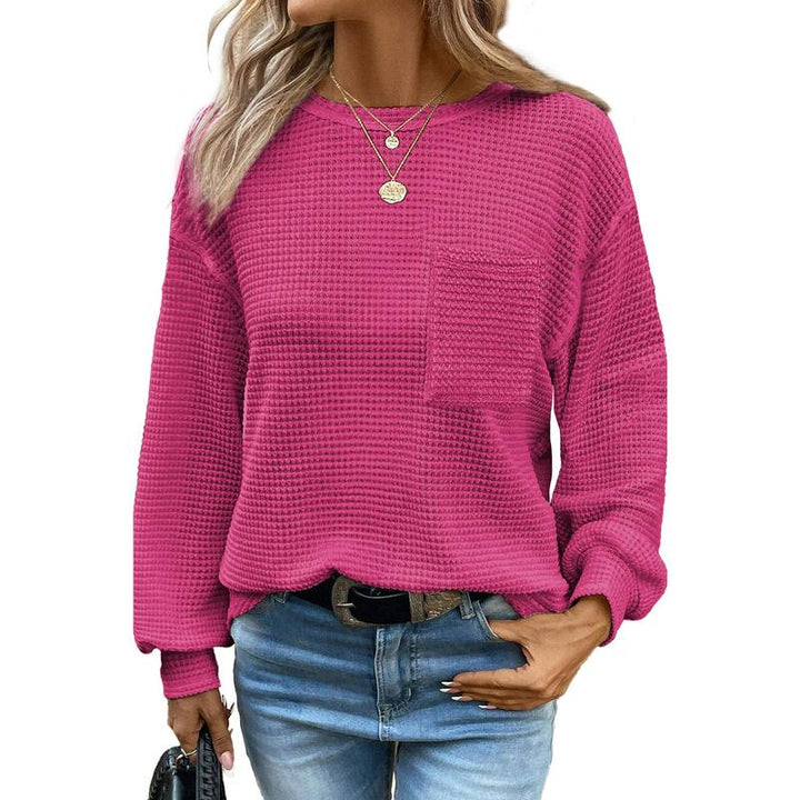 LIORA™ - Comfortable Oversized Long Sleeve Round Neck Blouse