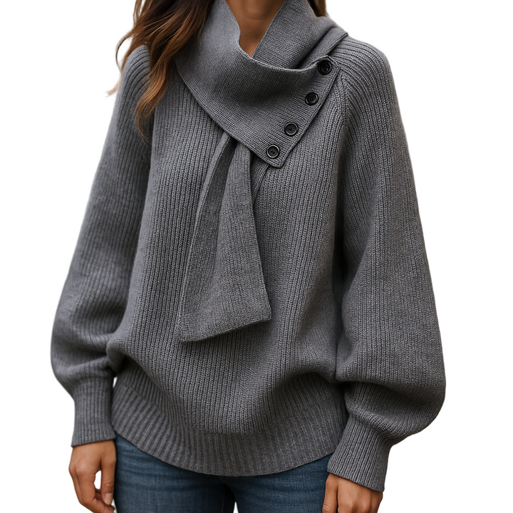 Aurelia knitted with a scarf-like neck