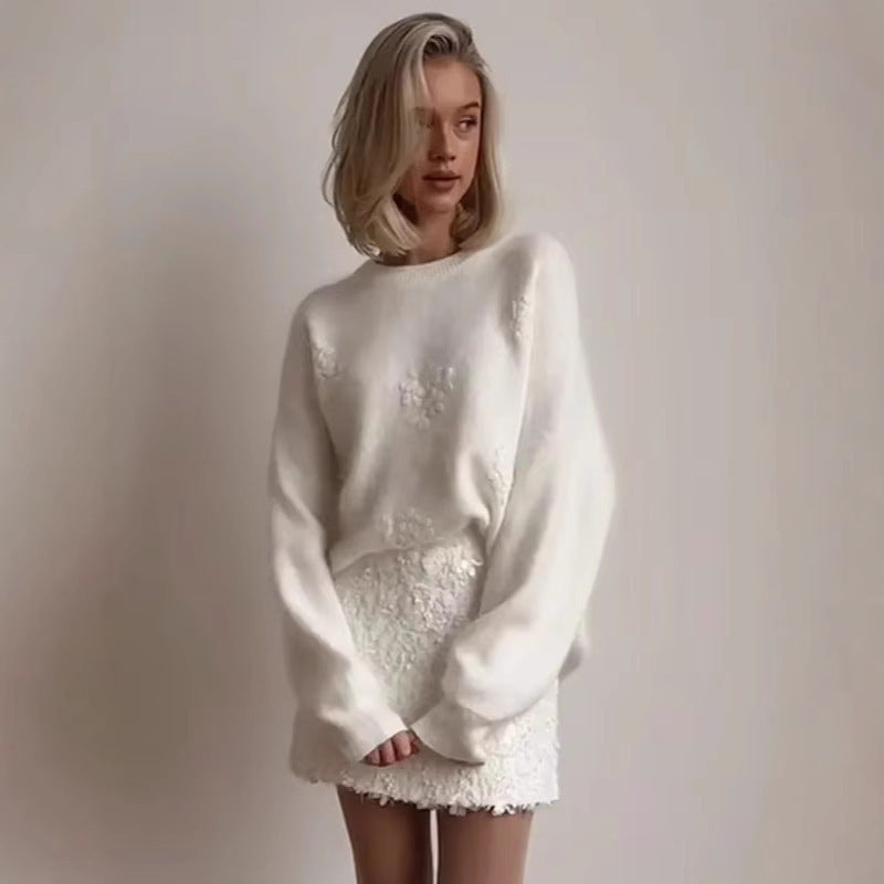 Soft floral sweater