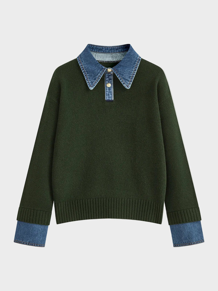 Tiffany | 2 in 1 Panel Lapel Sweater