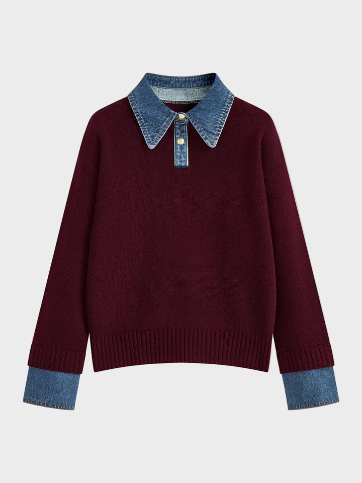 Tiffany | 2 in 1 Panel Lapel Sweater