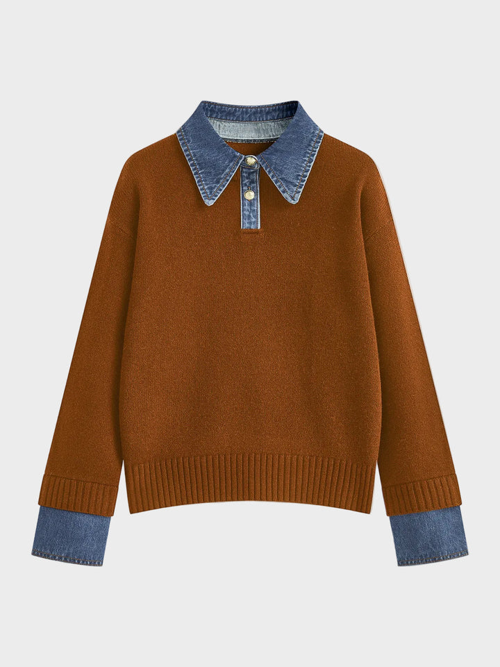 Tiffany | 2 in 1 Panel Lapel Sweater