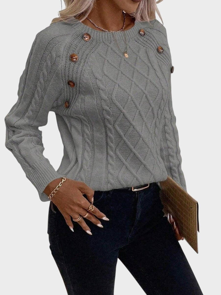 Clara – Knitted Sweater with Buttons