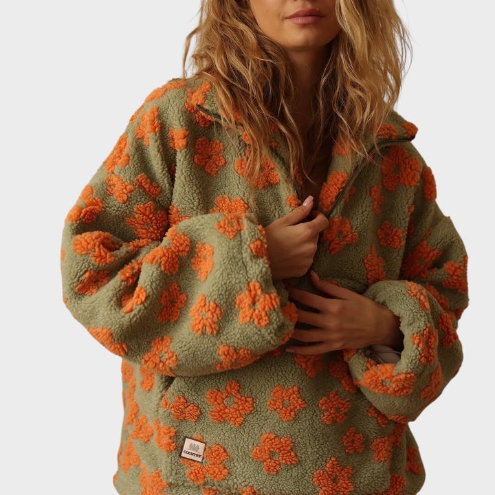 Daisy - Fleece sweatshirt with floral pattern