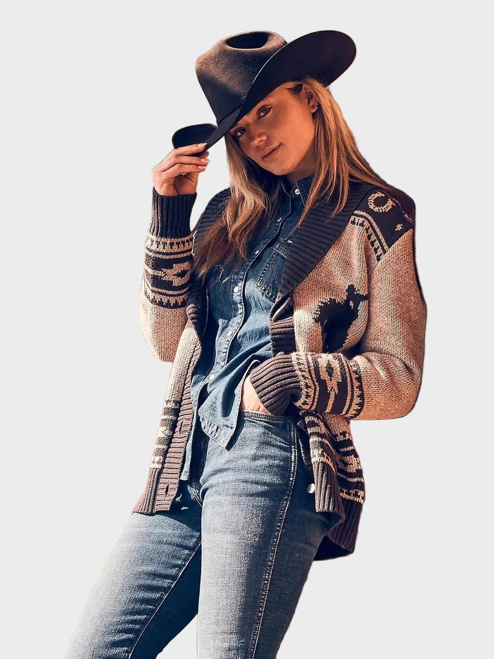 Ilana | Western Style Shawl Collar Cardigan