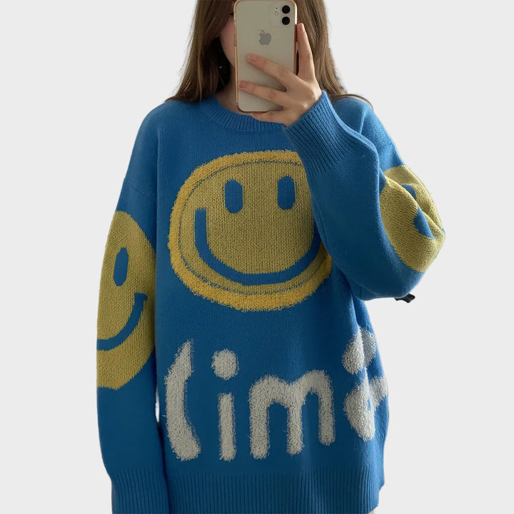 Paula - Oversized Fuzzy Smile Sweater