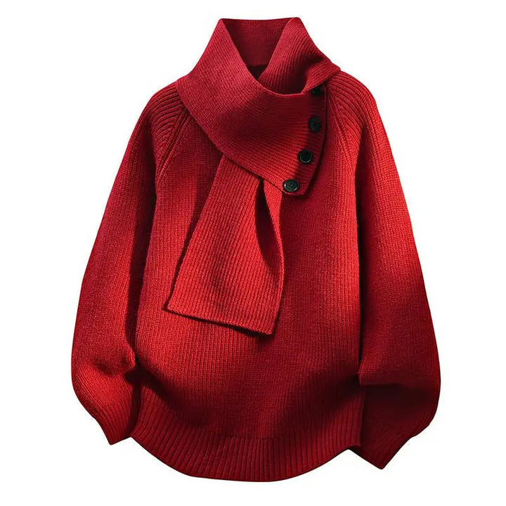 Aurelia knitted with a scarf-like neck
