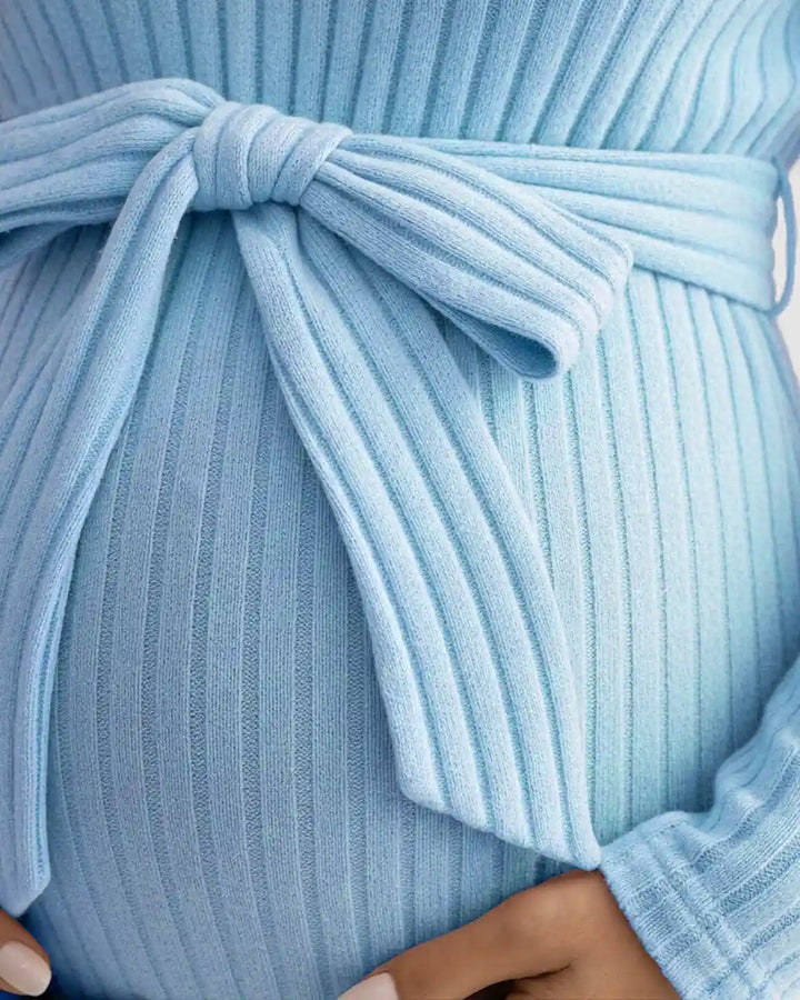 Gloria - Tie-Waist Ribbed Maternity Top