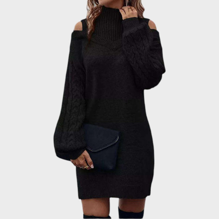 Ninia | Sweater Dress with Fashion and Open Shoulders