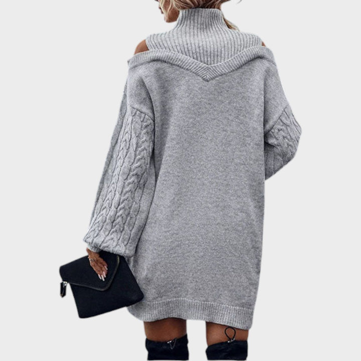 Ninia | Sweater Dress with Fashion and Open Shoulders