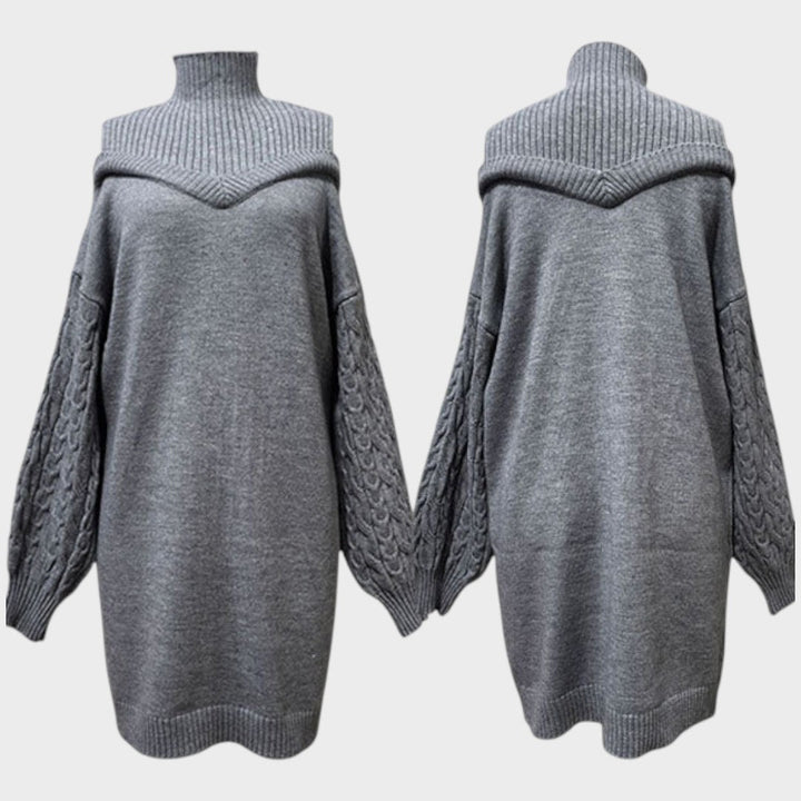 Ninia | Sweater Dress with Fashion and Open Shoulders