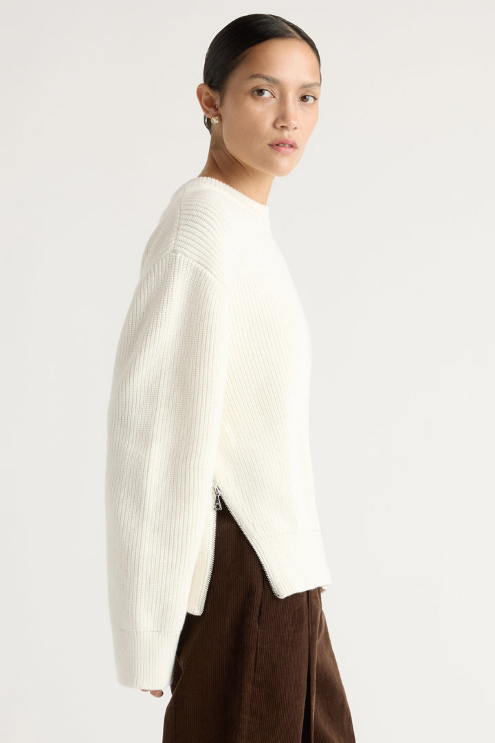 Tate - Organic Cotton Side-Zip Sweater